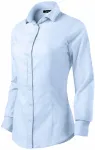 Dámska blúzka s dlhým rukávom slim fit, svetlo modrá