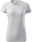 Dámske tričko jednoduché, svetlosivý melír