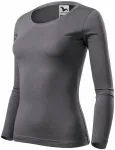 Dámske tričko s dlhými rukávmi, oceľovo sivá