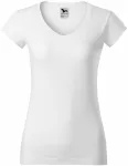 Dámske tričko s V-výstrihom zúžené, biela
