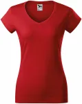 Dámske tričko s V-výstrihom zúžené, červená