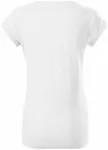 Dámske tričko s vyhrnutými rukávmi, biela