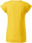 Dámske tričko s vyhrnutými rukávmi, žltý melír