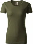 Dámske tričko, štruktúrovaná organická bavlna, military