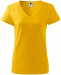 Dámske tričko zúžené, raglánový rukáv, žltá