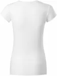 Dámske tričko zúžené s okrúhlym výstrihom, biela