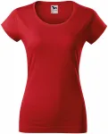 Dámske tričko zúžené s okrúhlym výstrihom, červená