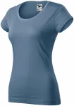Dámske tričko zúžené s okrúhlym výstrihom, denim Dámske tričko zúžené s okrúhlym výstrihom, denim