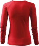 Dámske tričko zúžené, V-výstrih, červená