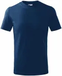 Detské tričko jednoduché, polnočná modrá
