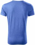 Pánske tričko s vyhrnutými rukávmi, modrý melír