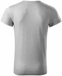 Pánske tričko s vyhrnutými rukávmi, strieborný melír