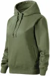 Pohodlná dámska mikina s kapucňou, khaki