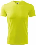 Tričko s asymetrickým priekrčníkom, neónová žltá