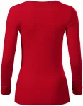 Tričko s dlhými rukávmi a hlbším výstrihom, formula červená